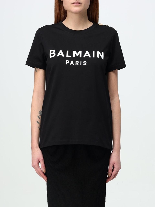 발망 SS25 T-shirt donna Balmain BF1EF005BB02 EAB Black