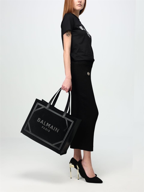 발망 SS25 T-shirt donna Balmain BF1EF005BB02 EAB Black