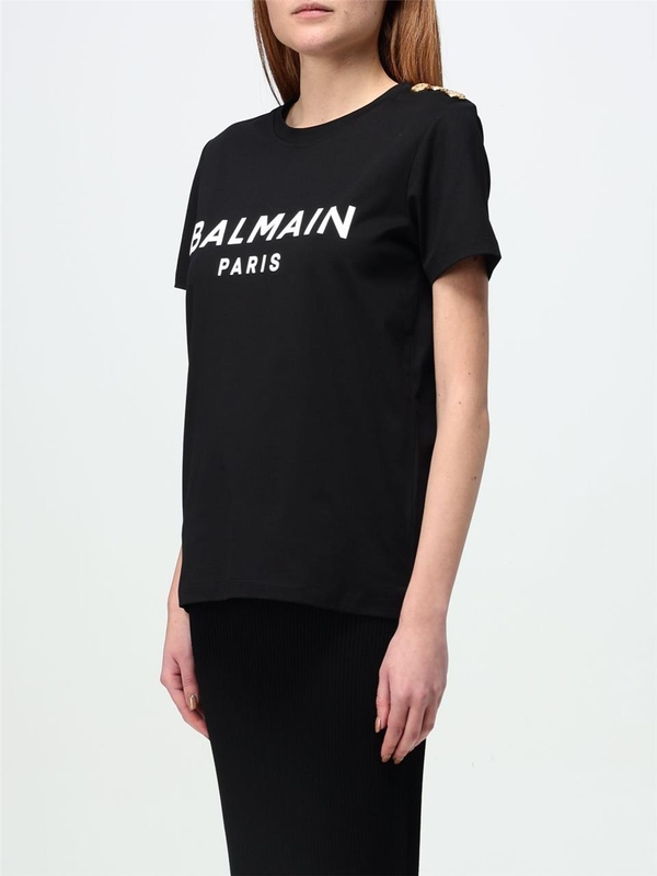 발망 SS25 T-shirt donna Balmain BF1EF005BB02 EAB Black