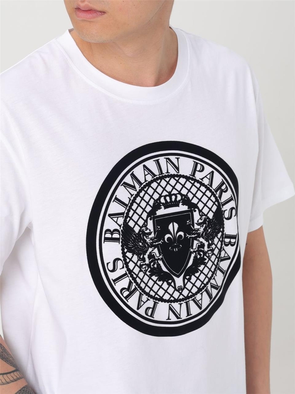 발망 SS25 T-shirt uomo Balmain EH1EG010BB17 GAB White