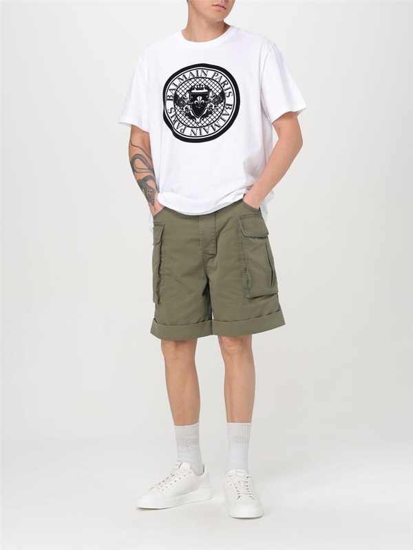 발망 SS25 Balmain Mens Shorts EH1PA120CF87 7CW Green