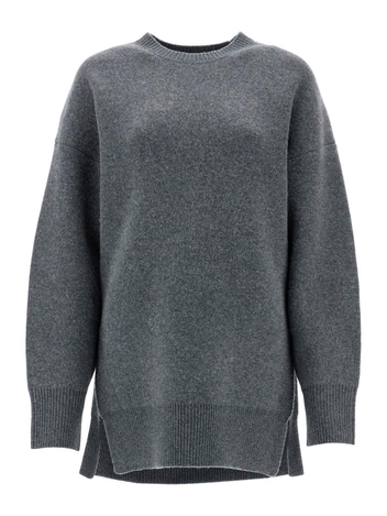 토템 SS25 gray melange wool and cashmere sweater with wide neck 251 WRT4626 YA0132 GREY MELANGE