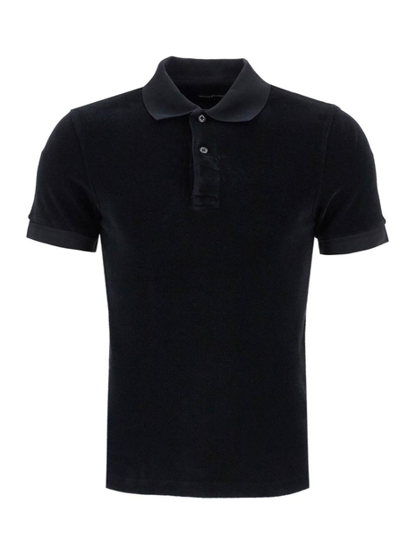 톰 포드 SS25 black cotton solid polo JPS003 JMC010S23 BLACK