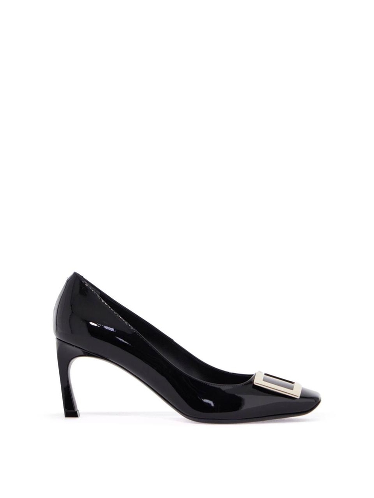 로저비비에 SS25 belle vivier t.70 black calfskin pumps with metal buckle RVW40015280D1P NERO