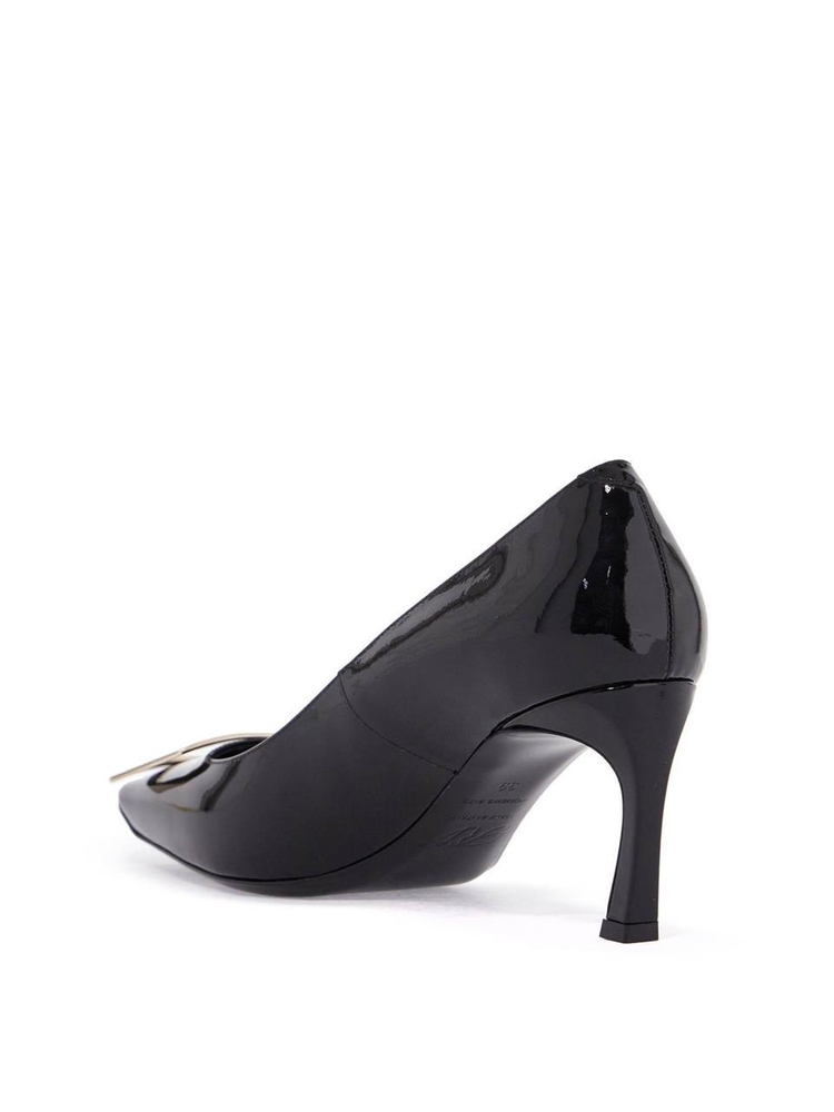 로저비비에 SS25 belle vivier t.70 black calfskin pumps with metal buckle RVW40015280D1P NERO