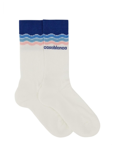 카사블랑카 SS25 CASABLANCA Womens Socks APS25-ACC-010_03BLUPINKWAVE MULTICOLOUR