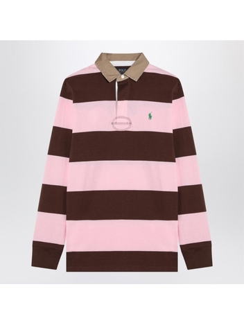 폴로 랄프로렌 SS25 Polo Ralph Lauren Pink/brown striped cotton polo 710967648004CO Pink