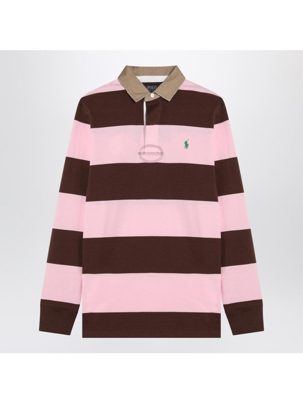 폴로 랄프로렌 SS25 Polo Ralph Lauren Pink/brown striped cotton polo 710967648004CO Pink