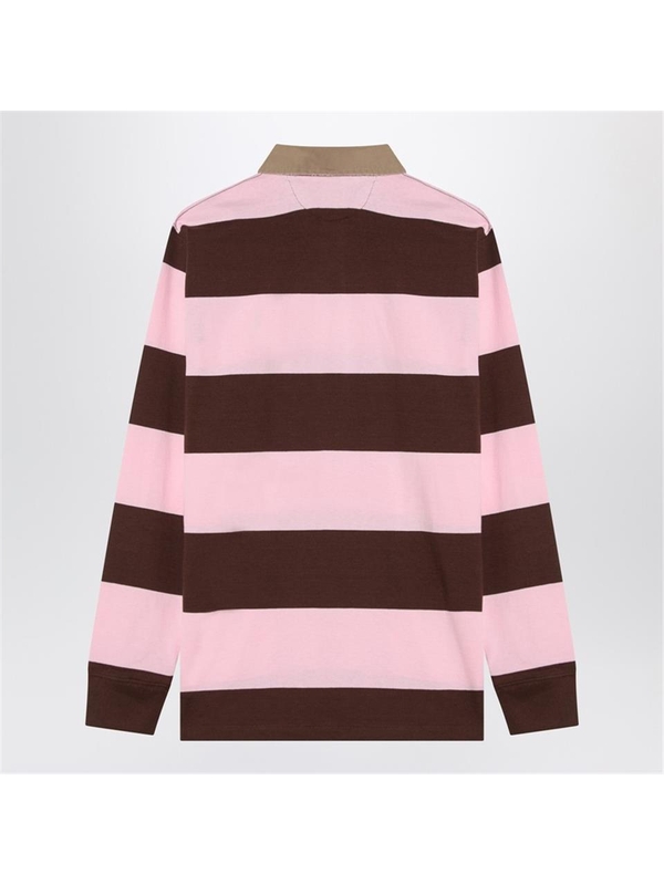 폴로 랄프로렌 SS25 Polo Ralph Lauren Pink/brown striped cotton polo 710967648004CO Pink