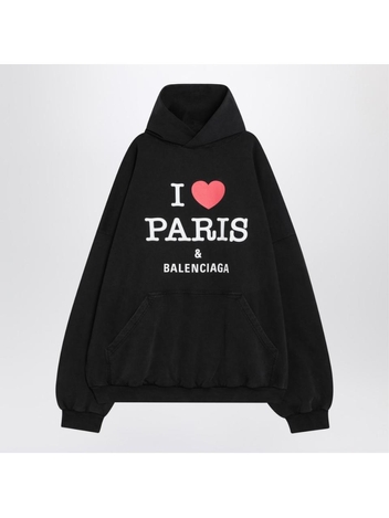 발렌시아가 SS25 Balenciaga Sweatshirt I Love Paris & Balenciaga black 803265TRVM6 Black