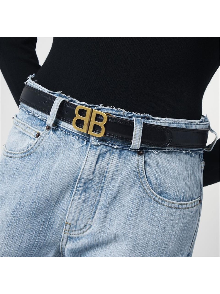 발렌시아가 SS25 Balenciaga Black BD Soft leather belt 8107282ABF8 Black