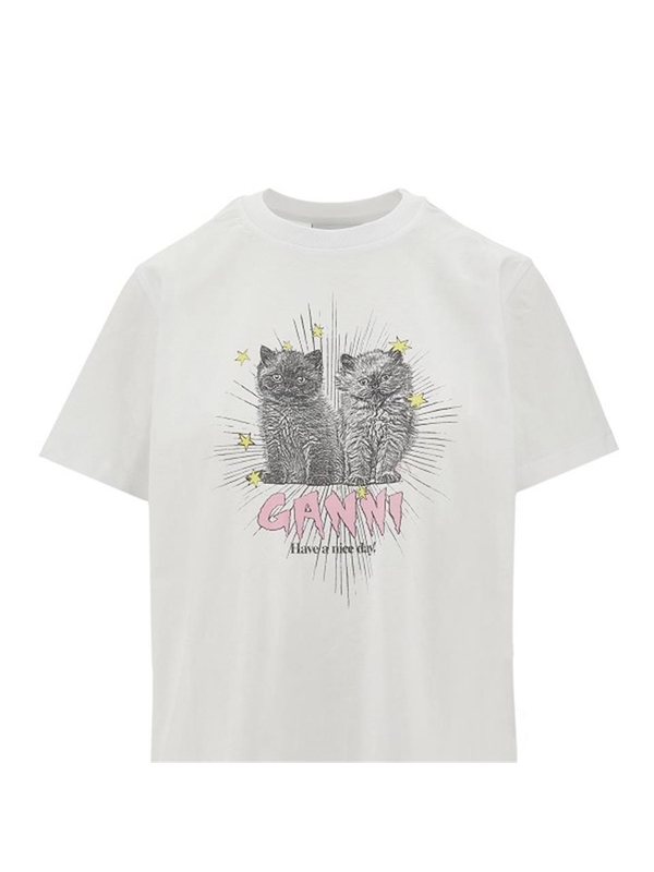 가니 SS25 GANNI T-SHIRT T4060.151-151 White