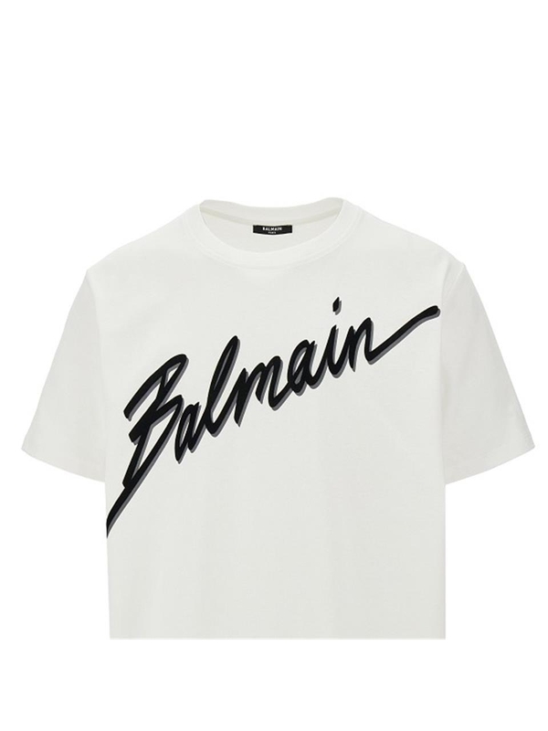 발망 SS25 BALMAIN T-SHIRT EH1EG010BC86.GAB-GAB White