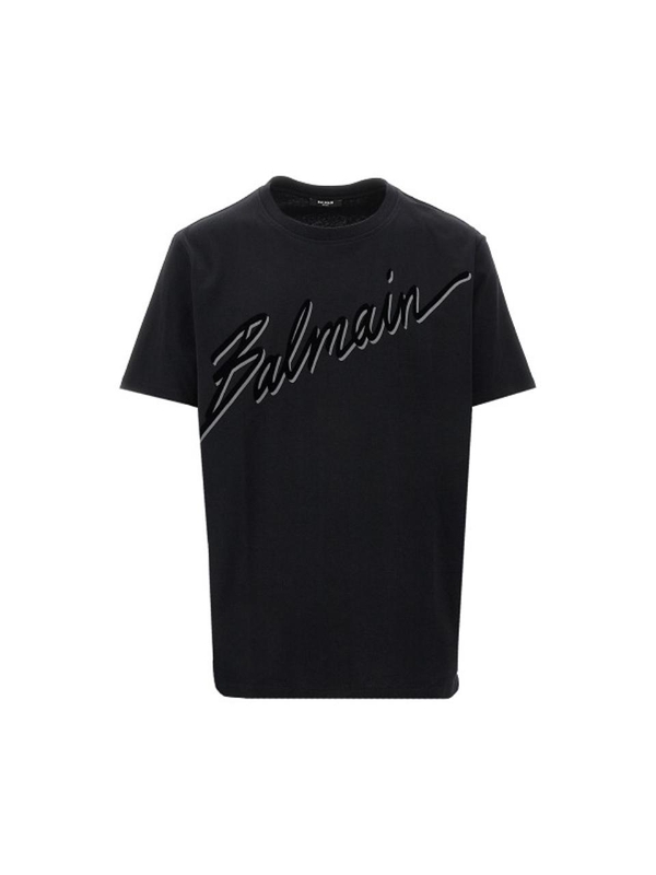 발망 SS25 BALMAIN T-SHIRT EH1EG010BC86.EAP-EAP Black