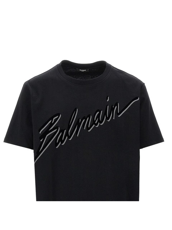 발망 SS25 BALMAIN T-SHIRT EH1EG010BC86.EAP-EAP Black