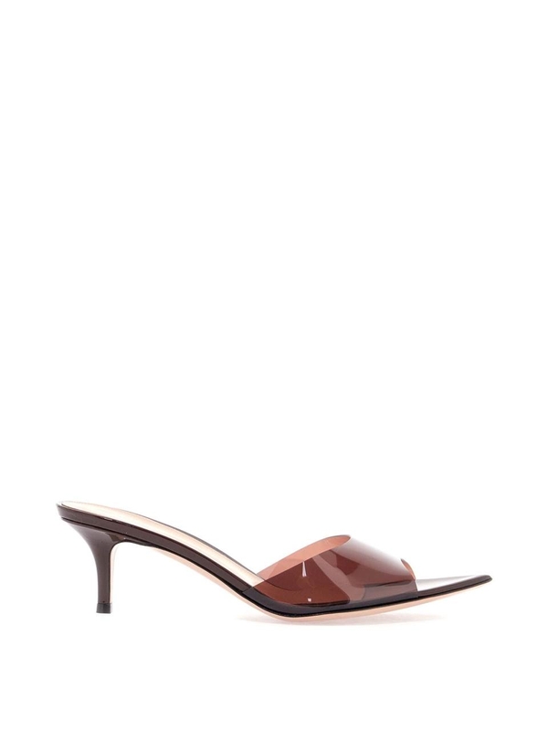 지안비토로시 SS25 brown glossy tpu sandals with stiletto heel G15120 55RIC GSV BROWN+BROWN