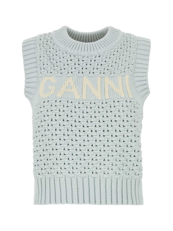 가니 SS25 GANNI KNITWEAR K2348 628 Light Blue