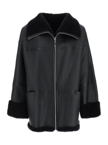 토템 SS25 shearling jacket 214 122 606 BLACK