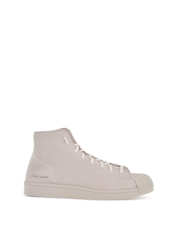 와이쓰리 SS25 high-top pro model sneakers in light gray suede with velcro closure JQ4969 GREY