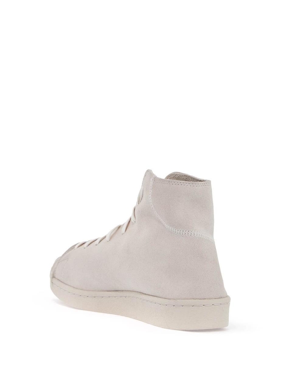 와이쓰리 SS25 high-top pro model sneakers in light gray suede with velcro closure JQ4969 GREY