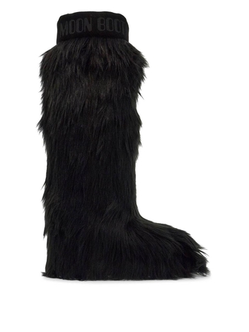 문 부츠 SS25 black suede icon yeti boots with synthetic fur lining 80D1402970 BLACK