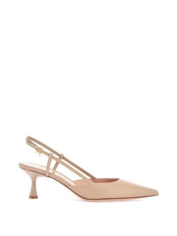 지안비토로시 SS25 sandy calfskin pumps with open-back and hook-and-loop closure G95332 55LAC VIT SAND