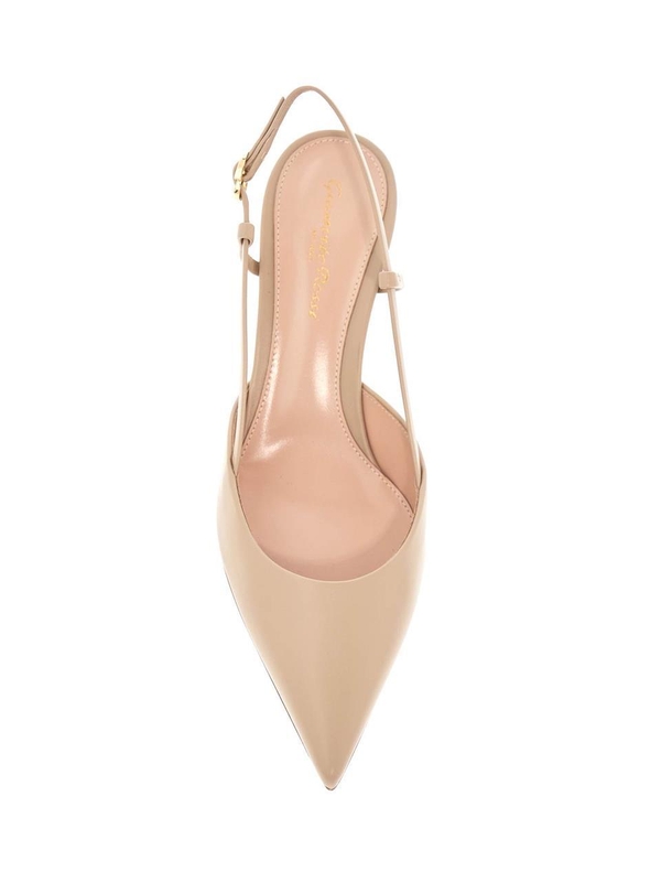 지안비토로시 SS25 sandy calfskin pumps with open-back and hook-and-loop closure G95332 55LAC VIT SAND