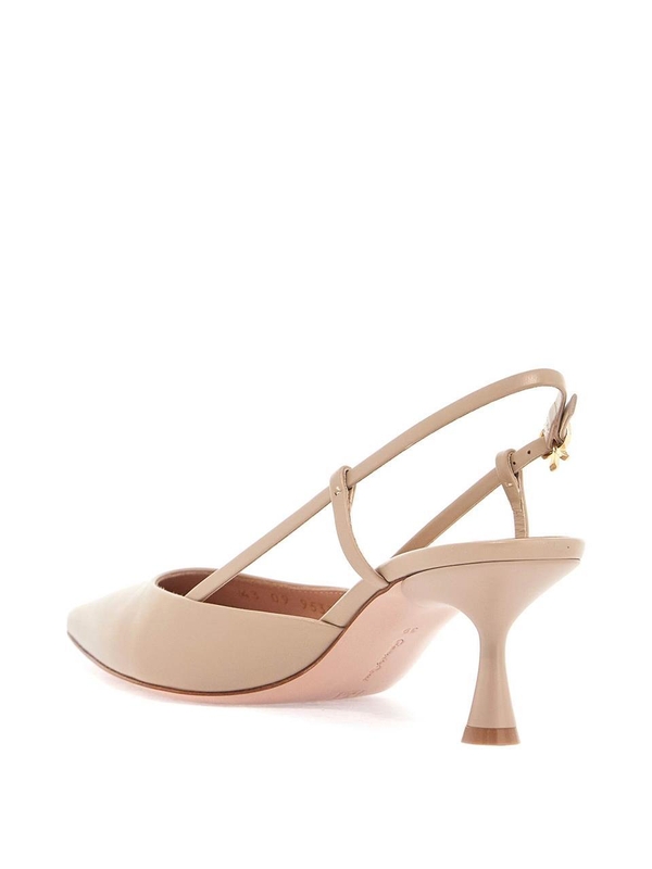 지안비토로시 SS25 sandy calfskin pumps with open-back and hook-and-loop closure G95332 55LAC VIT SAND