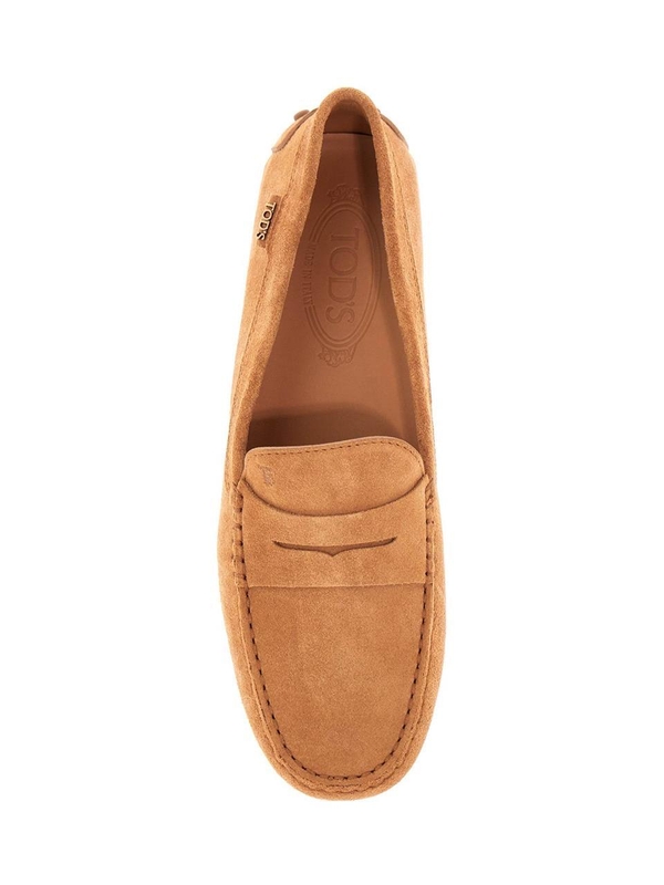 토즈 SS25 mens suede leather loafers in cognac XXW22L00010RE0 CUOIO