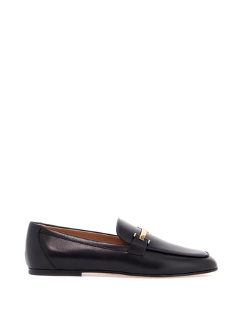 토즈 SS25 black calfskin womens loafers with metallic band XXW79A0JE50SMX NERO