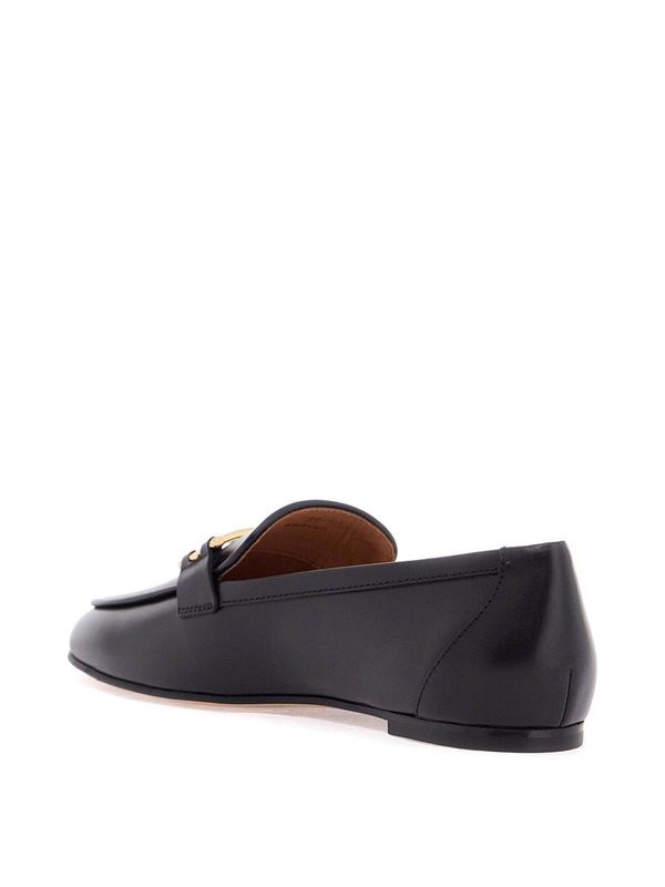 토즈 SS25 black calfskin womens loafers with metallic band XXW79A0JE50SMX NERO