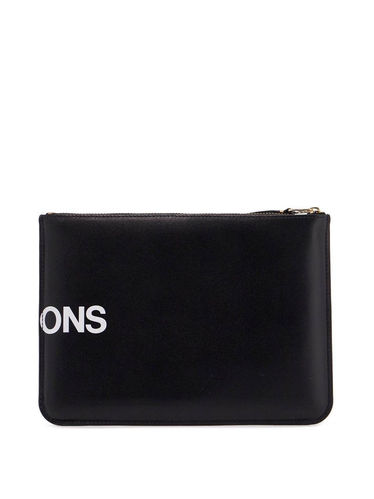 꼼데가르송 SS25 black calfskin wallet with large logo SA5100HL BLACK