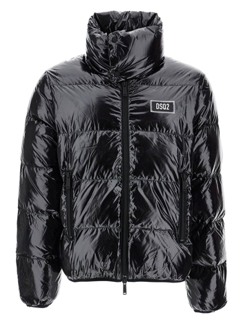 디스퀘어드2 FW24 lightweight black padded nylon jacket with high collar S74AM1533 S54056 BLACK