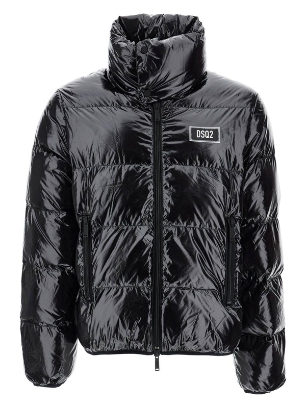 디스퀘어드2 FW24 lightweight black padded nylon jacket with high collar S74AM1533 S54056 BLACK