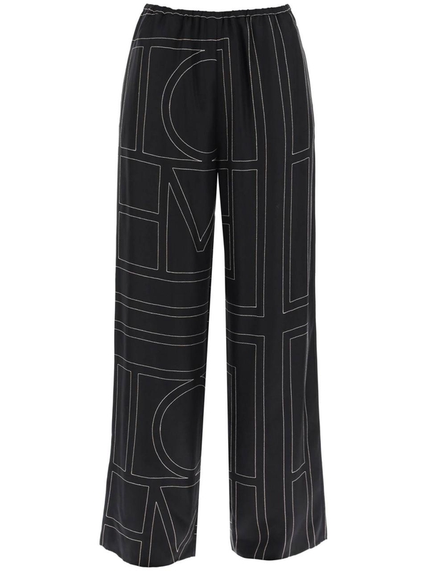 토템 SS25 monogram silk pajama pants 213 255 707 BLACK MONOGRAM