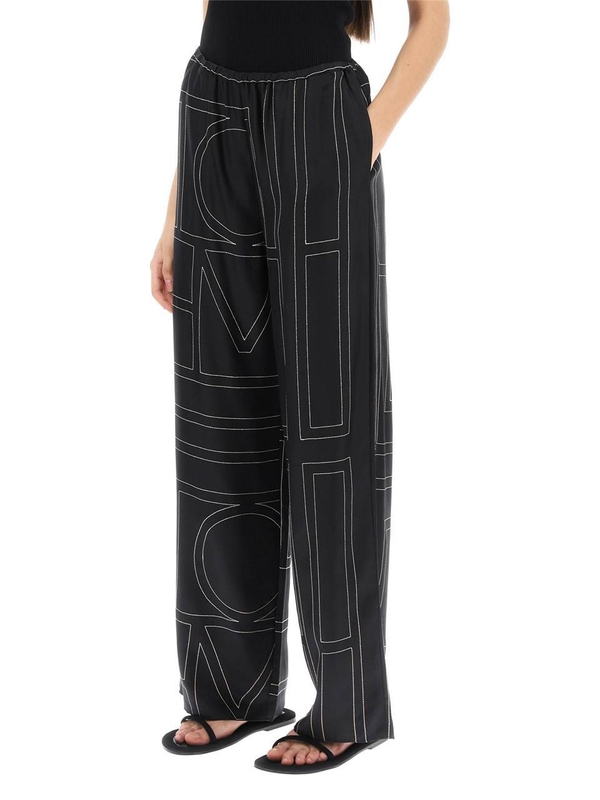 토템 SS25 monogram silk pajama pants 213 255 707 BLACK MONOGRAM