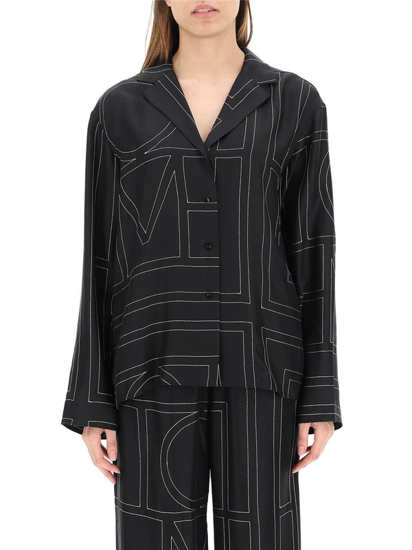 토템 SS25 monogram silk pajama top 213 755 707 BLACK MONOGRAM