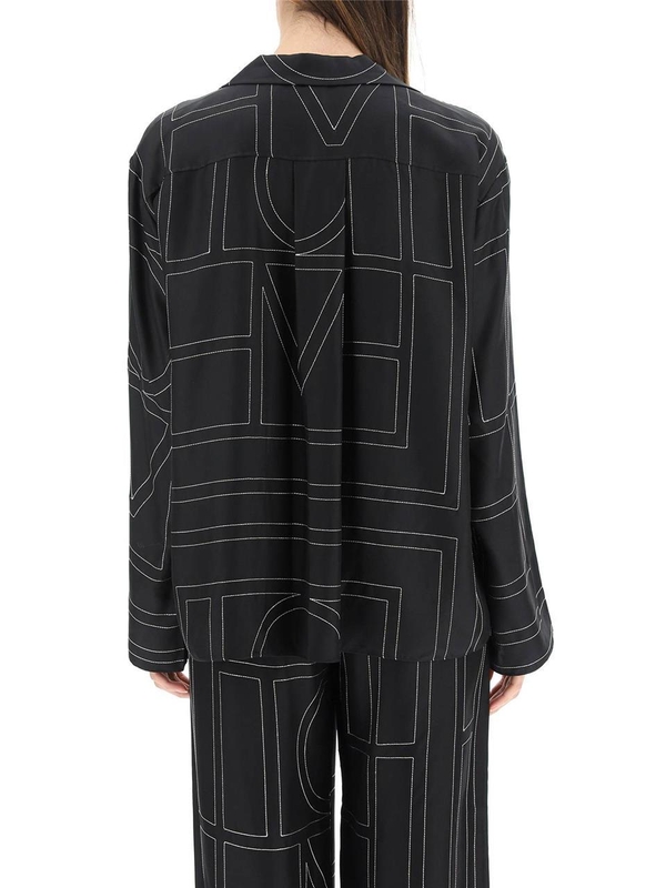 토템 SS25 monogram silk pajama top 213 755 707 BLACK MONOGRAM