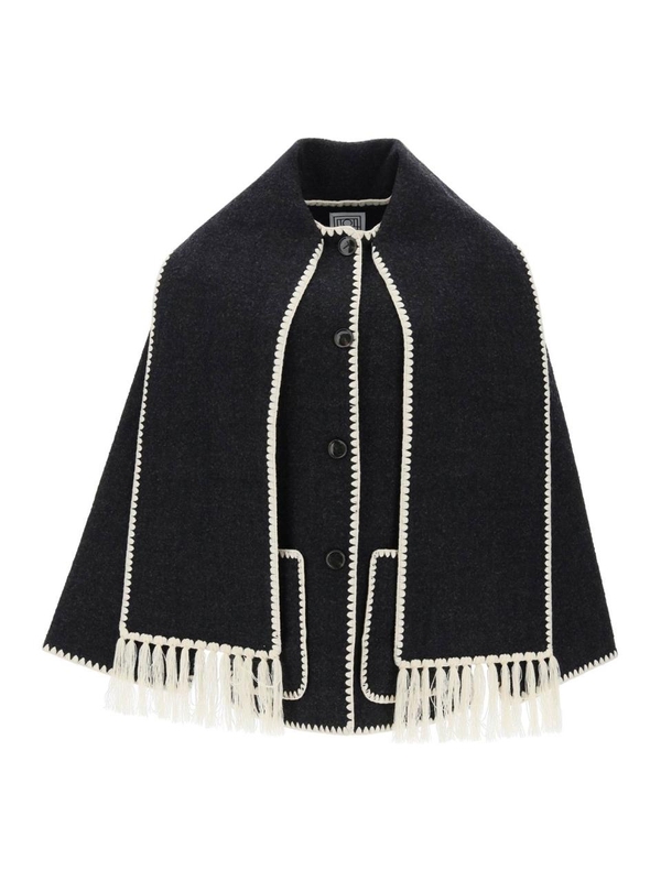 토템 SS25 embroidered scarf jacket 244 WRO918 FB0292 DARK GREY MELANGE