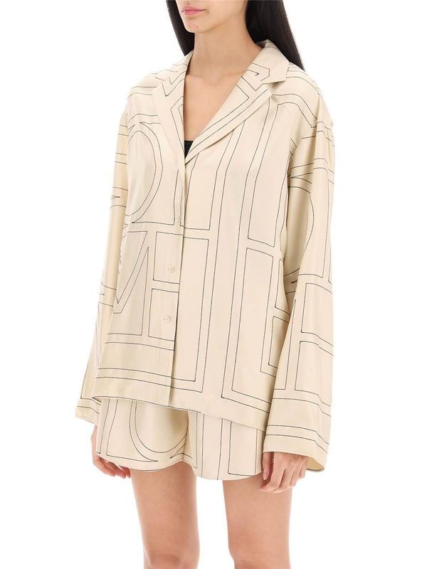 토템 SS25 monogram silk pajama top 213 755 707 IVORY MONOGRAM