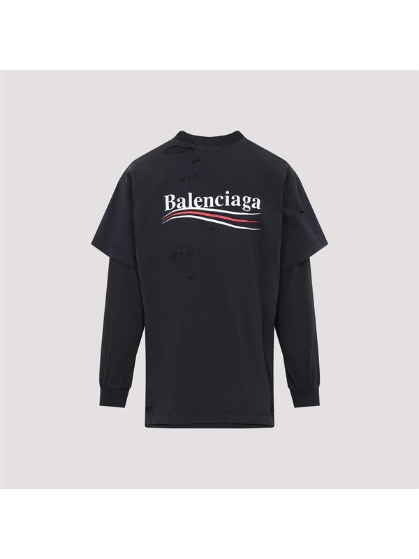 발렌시아가 SS25 Balenciaga L/S Layered T-shirt 818555.TRVK8 Black