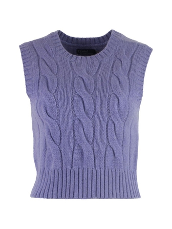 폴로 랄프로렌 FW24 Wool and cashmere blend vest 211941553_003 Lilac