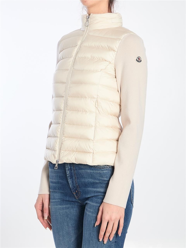 몽클레르 SS25 Padded jacket with knit back 9B00006_M1122_20F WHITE