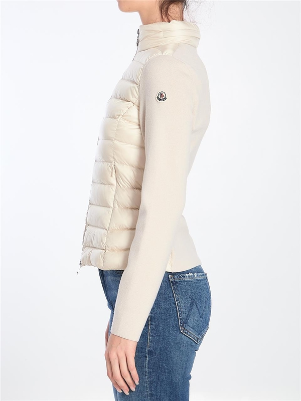 몽클레르 SS25 Padded jacket with knit back 9B00006_M1122_20F WHITE