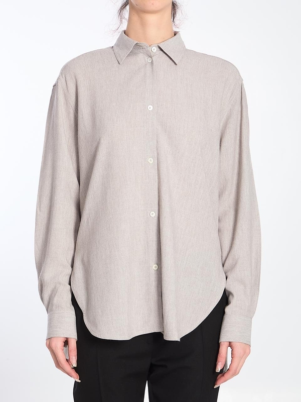 토템 SS25 Fluid grey melange shirt 234WRT812_FB0016_039 GREY