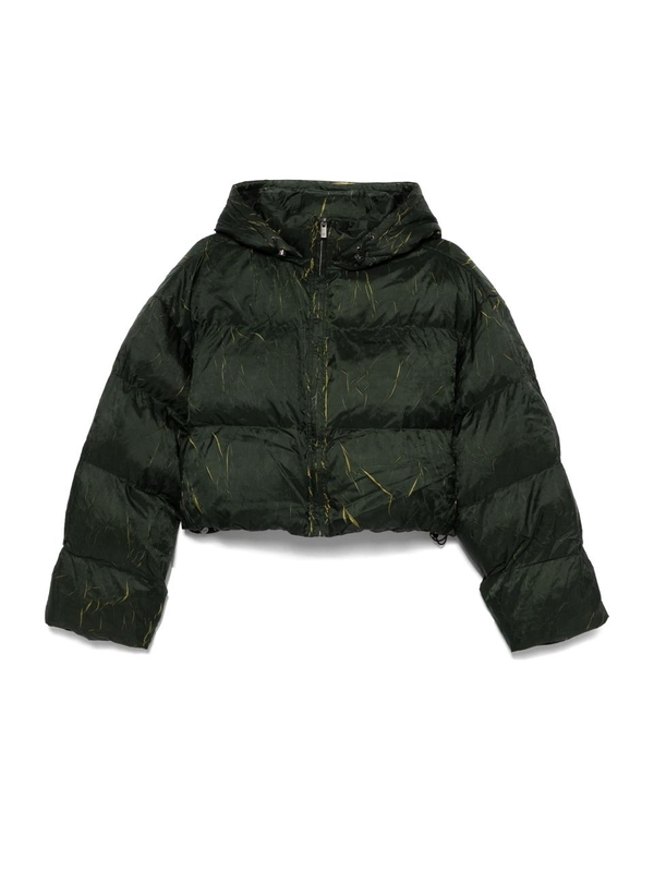 데일리페이퍼 FW24 Green crackle down jacket 2421058cardamon green Green