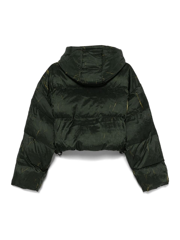 데일리페이퍼 FW24 Green crackle down jacket 2421058cardamon green Green