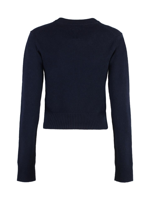 아미 FW24 Wool and cashmere sweater FKS044KN0057_4025 blue