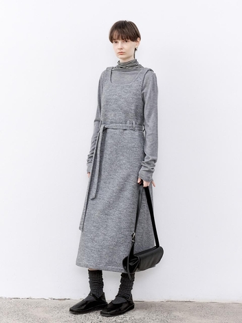 TG_Belted wool sleeveless dress_GRAY