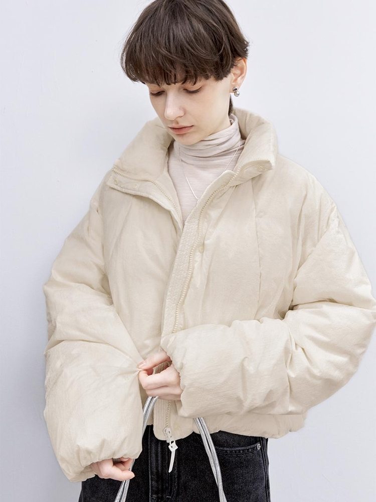 TG_Velvet stand collar padding jacket